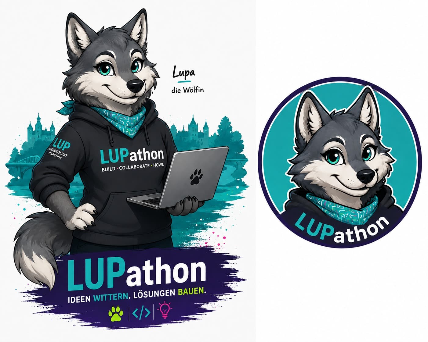 Lupa die Wölfin — LUPathon Maskottchen